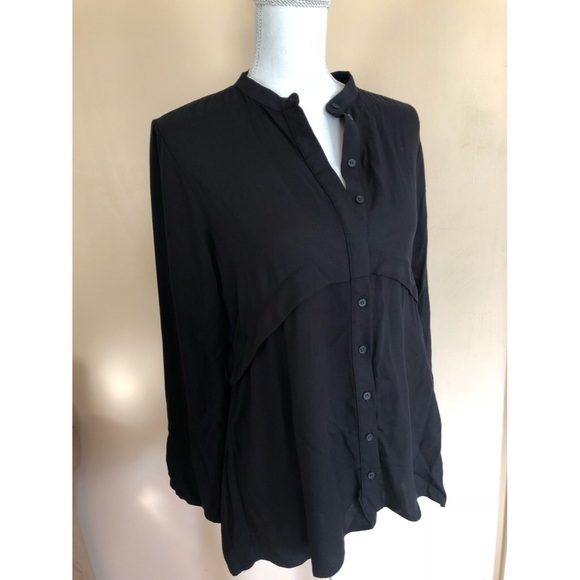 Topshop Tops - Topshop Pleated Button Down